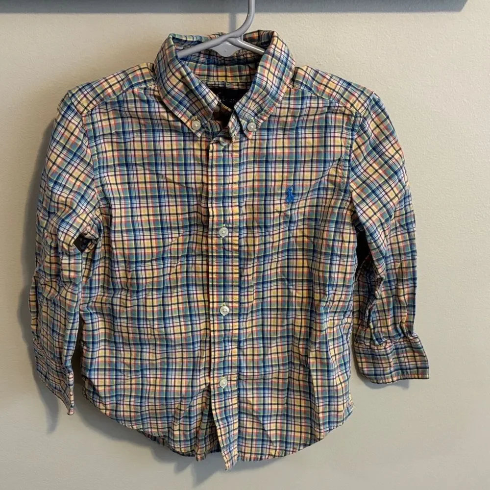 Ralph Lauren Multicolor Plaid Button-Down Shirt kids size 2T